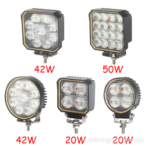 4 pouces de travail à LED carré rond 20W 42W 50W Camion LED LED LEUR POUR KENWORTH TRACTOR